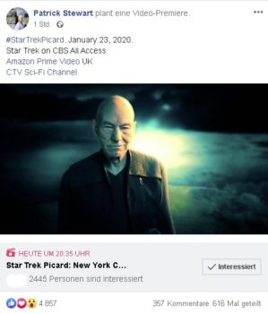 Patrick Stewart Facebook New York Comic Con 2019