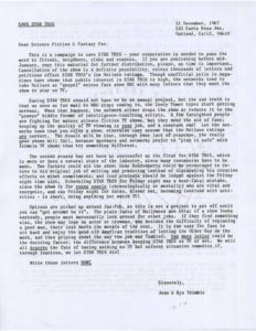 Der Brief von Bjo und John Trimble zur Rettung von Star Trek